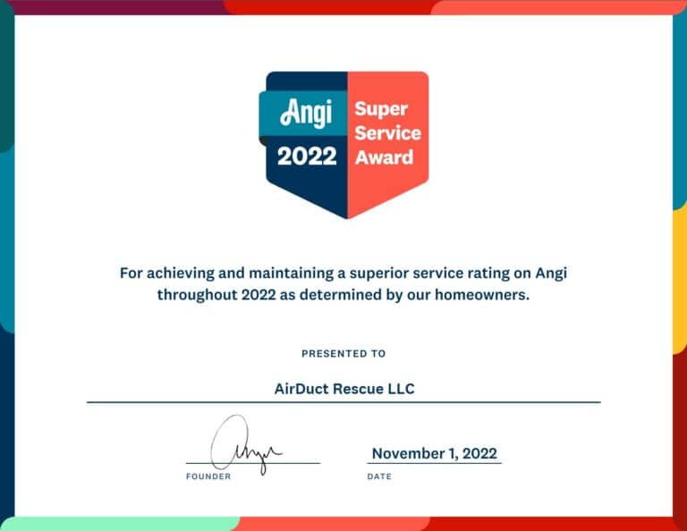 AirDuct Rescue Angi award 2022
