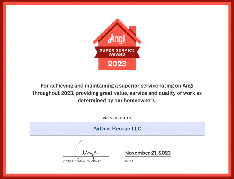 AirDuct Rescue Angi award 2023